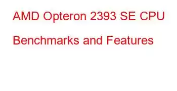 AMD Opteron 2393 SE CPU Benchmarks and Features